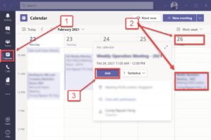Join meeting from calendar